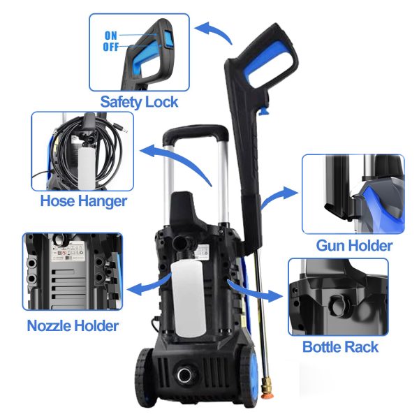 Electric Pressure Washer - 3900PSI Max 2.6GPM Power Washer with 25FT Hose 4 Quick Connect Nozzles, Soap Tank Clean Cars, Home, Patio Driv - Image 7
