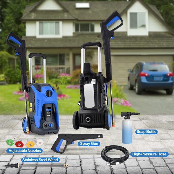 Electric Pressure Washer - 3900PSI Max 2.6GPM Power Washer with 25FT Hose 4 Quick Connect Nozzles, Soap Tank Clean Cars, Home, Patio Driv - Image 9
