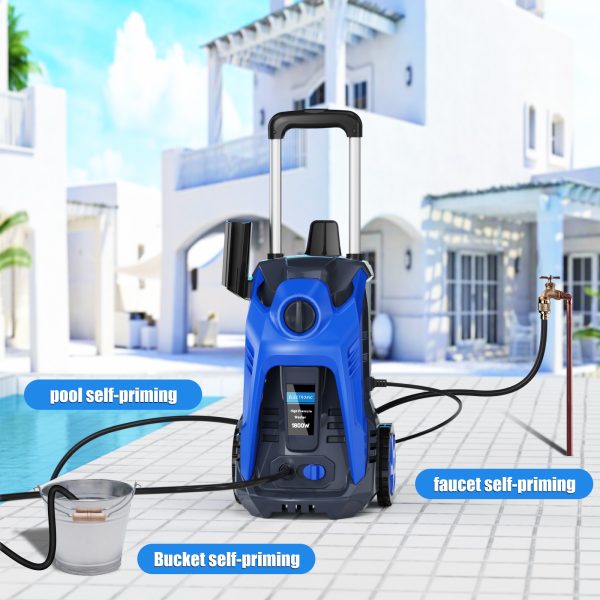 Electric Pressure Washer 3500PSI Power Pressure Washer, 2.5GPM Pressure Washer High Pressure Washer Cleaner with Spray Gun, Brush, and Two Kind Adjustable Spray Nozzle, Blue - Image 7