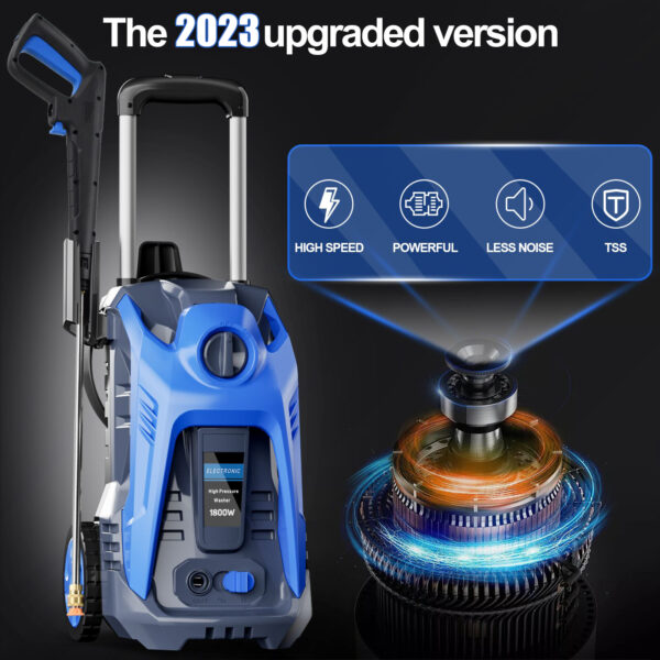 Powerful Electric Pressure Washer - 3500 PSI Electric Power Washer, 2.5 GPM Power Washers Electric Powered with 4 Interchangeable Nozzle and Foam Cannon - Image 2