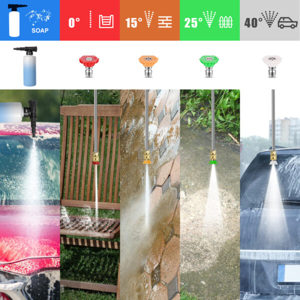 Electric Pressure Washer 3800 PSI +2.8 GPM Power Washers Electric Powered with Three Modes of Touch Screen Adjustable Pressure,4 Nozzles and Foam Cannon Hose Reel Car Washer Cleaner for Home/Patio - Image 6
