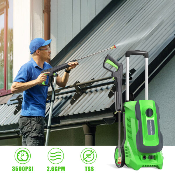 Power Washer Electric Powered - 3900 PSI + 3 GPM Electric Pressure Washer with 25 FT Hose 4 Interchangeable Nozzle & Foam Cannon, for Cars, Patios, and Floor Cleaning - Image 3