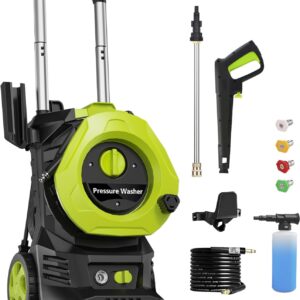 Electric Pressure Washer 3200PSI Max 2.6 GPM Electric Power Washer with 25 Feet Hose,16 Feet Power Cord, Car Wash Machine Blue Ideal Cleaning for Garden,Patio