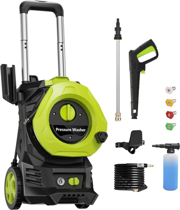 Electric Pressure Washer 3200PSI Max 2.6 GPM Electric Power Washer with 25 Feet Hose,16 Feet Power Cord, Car Wash Machine Blue Ideal Cleaning for Garden,Patio