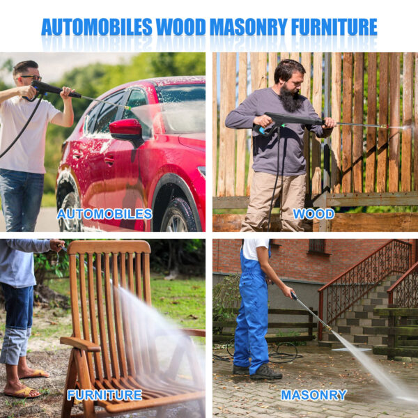 Pressure Washer 3300 PSI Max 2.5 GPM Power Washers Electric Powered Power Washer with 25FT Hose,4 Quick Connect Nozzles and Soap Tank, Car Wash - Image 7
