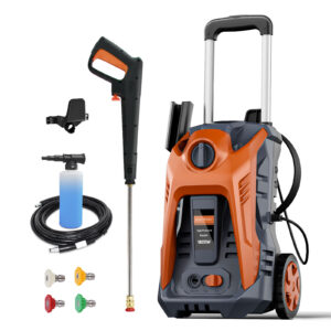 Electric Power Washer 4000 PSI Max 3.5 GPM Pressure Washer with 25FT Hose, 4 Quick Connect Nozzle and 16.9 Oz Soap Tank Orange