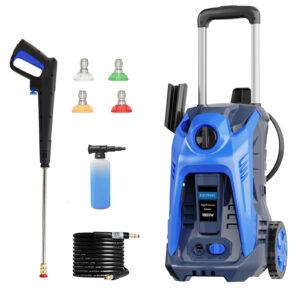 Electric Pressure Washer 3500PSI Power Pressure Washer, 2.5GPM Pressure Washer High Pressure Washer Cleaner with Spray Gun, Brush, and Two Kind Adjustable Spray Nozzle, Blue