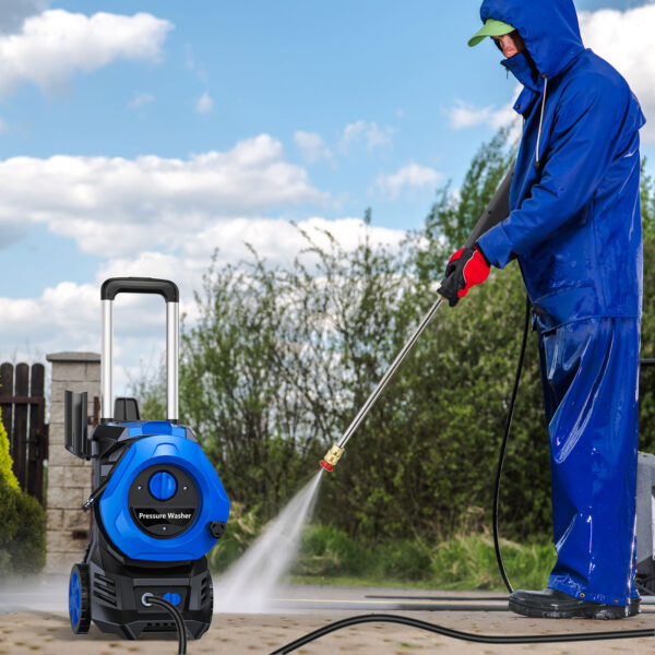 Pressure Washer 3500 PSI Max 2.5 GPM Power Washers Electric Powered Power Washer with 25FT Hose,4 Quick Connect Nozzles and Soap Tank, Car Wash Machine/Car/Driveway/Patio Clean Blue - Image 2