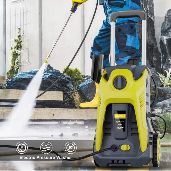 Electric Pressure Washer 4000PSI Max 2.6 GPM Electric Power Washer with 25 Foot Hose, 16.4 Foot Power Cord, Soap Tank Car Wash Machine Blue Ideal Cleaning for Garden - Image 2